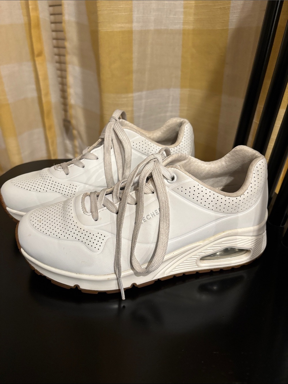 Skechers Women's White Platform Air-Cushion Lace-Up Sneakers